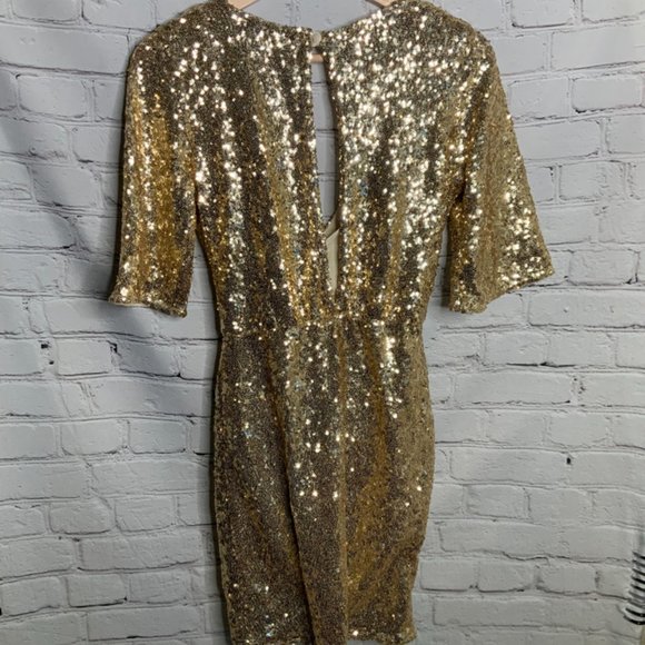 TFNC London Gold Sequin Dress - Picture 4 of 5
